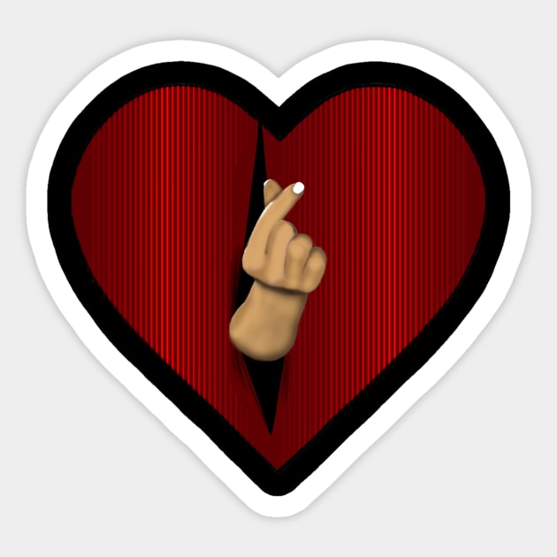 Finger Heart Sticker by ArtAndBliss